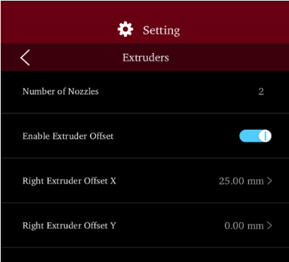 Enable Extruder Offset
